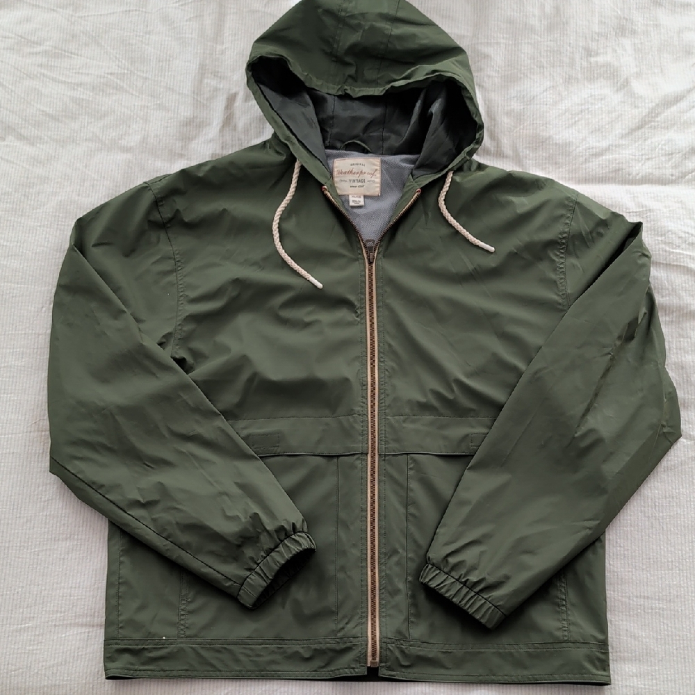 Weatherproof Olive Hooded Raincoat